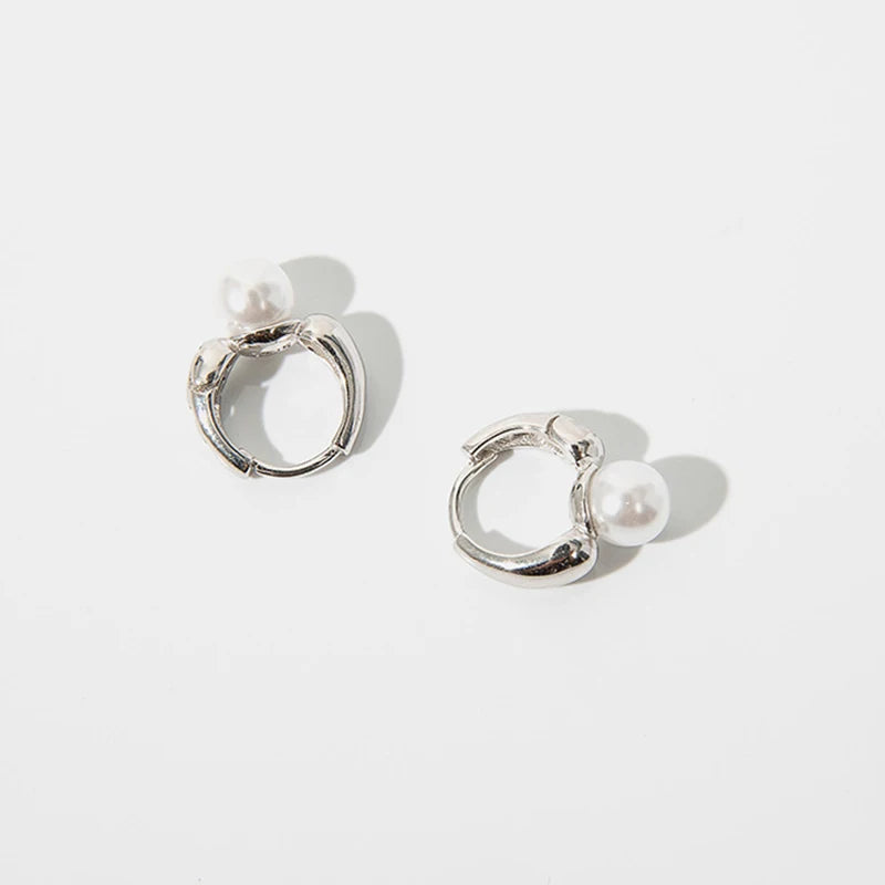 Imitation Pearl Huggie Hoop