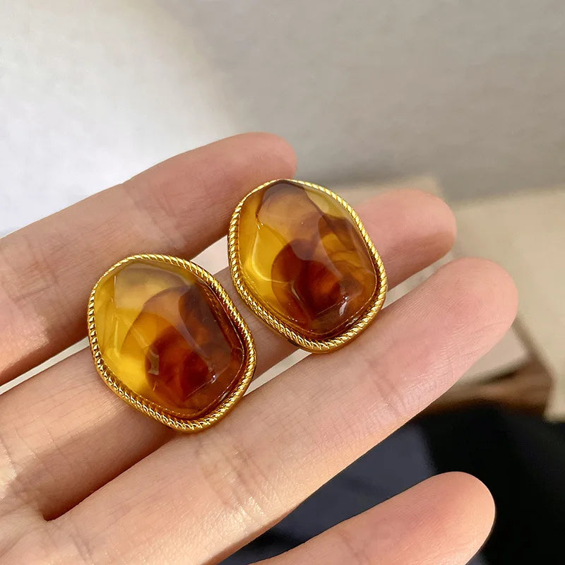 Vintage Fall & Winter Brown Drop and Stud Earrings