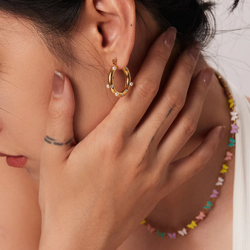 Bedazzled Vintage Hoops