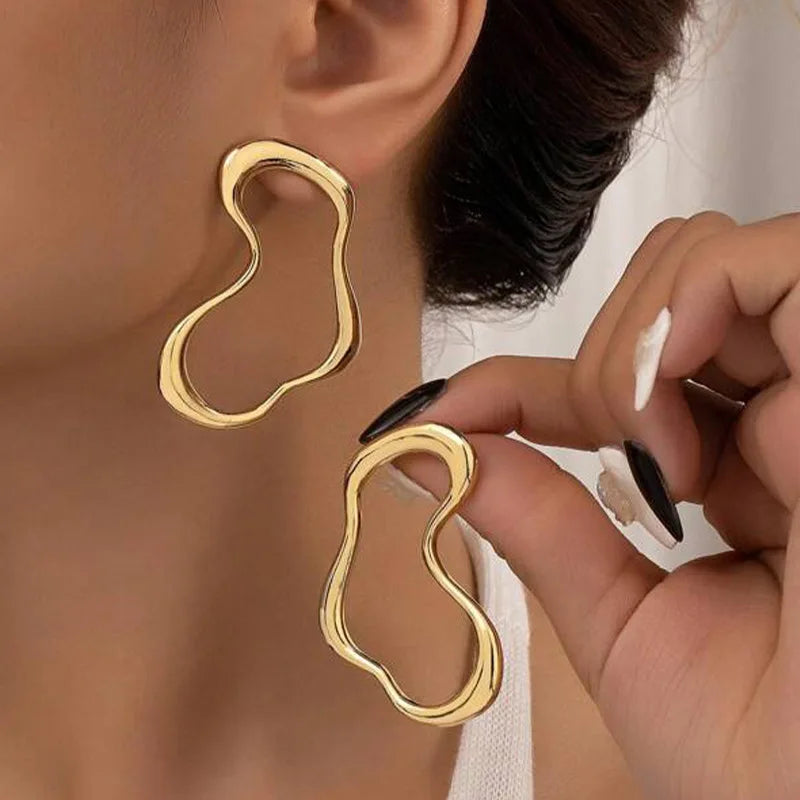 Exaggerated Line Drop Earrings