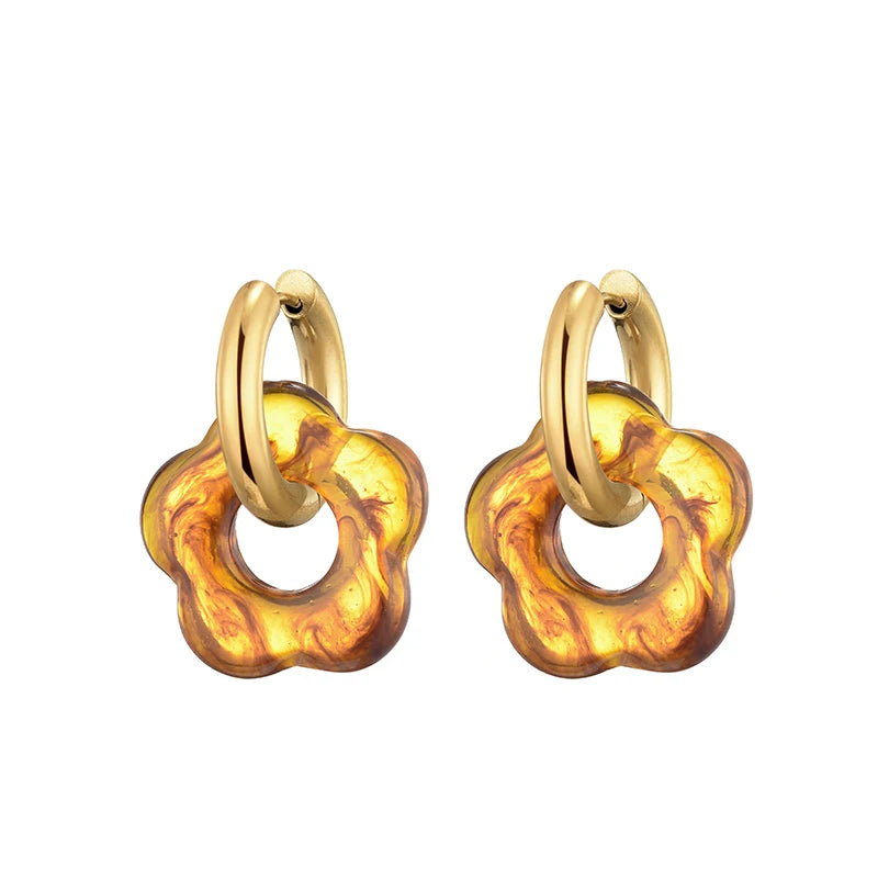 Bubble Flower Drop Earrings