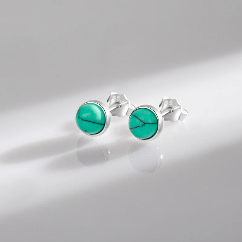 Vintage Round Turquoise Stud