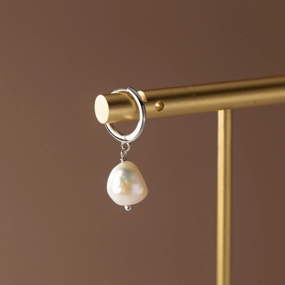Baroque Pearl Ear Huggie Hoops