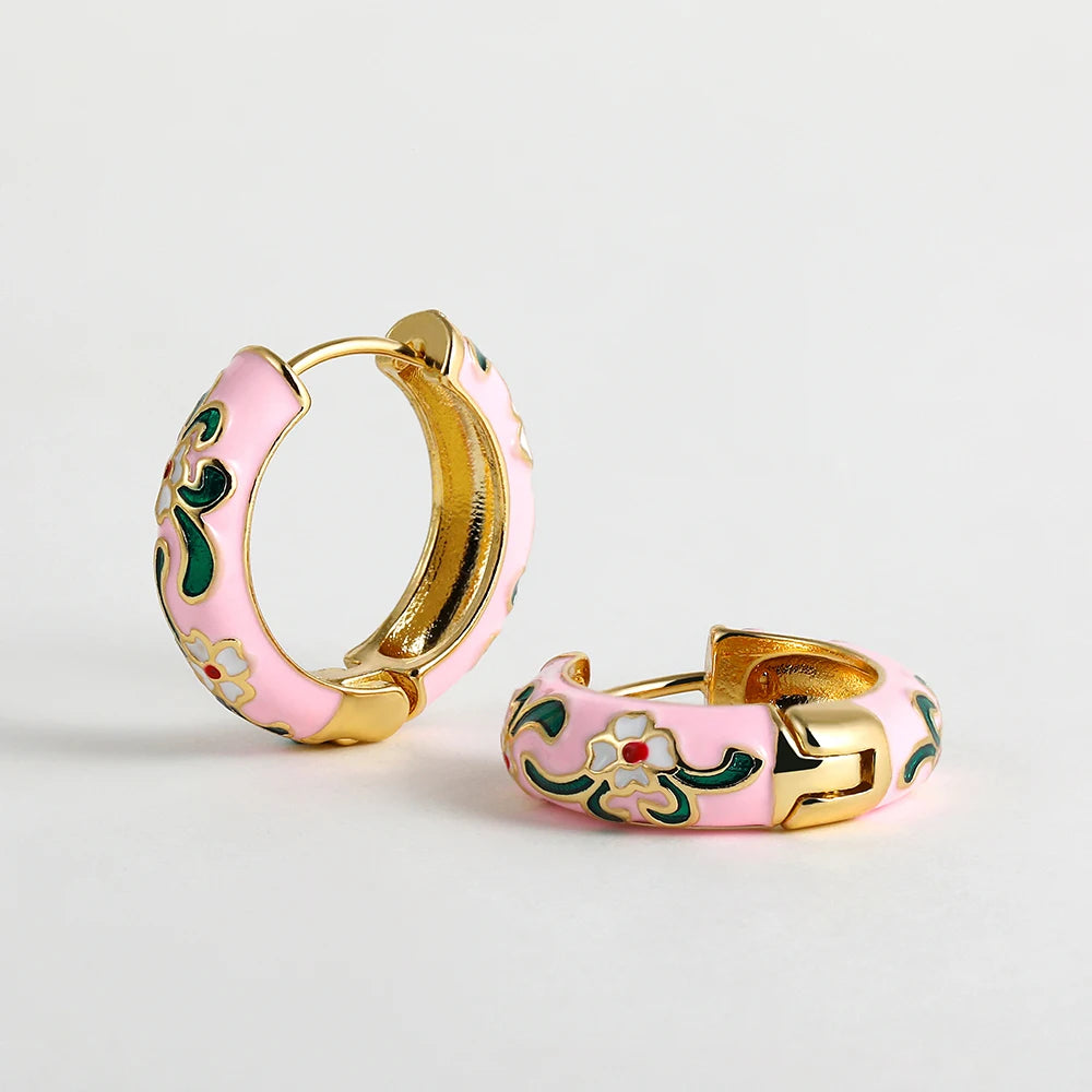 Flower Huggie Hoops