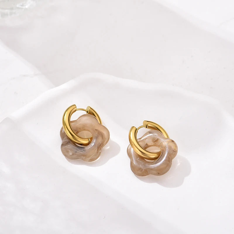 Bubble Flower Drop Earrings