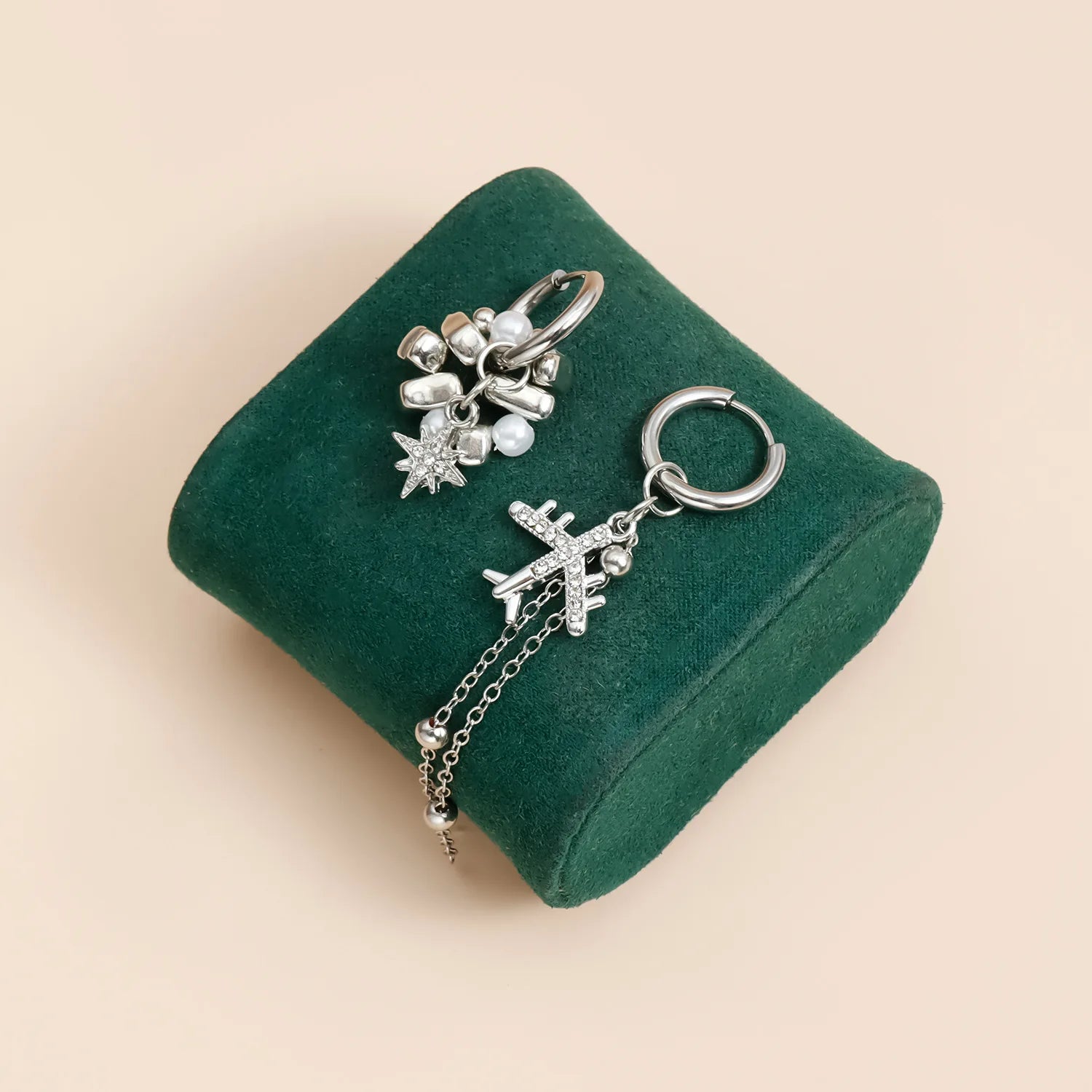 Vintage Charm Pendant Drop Hoops