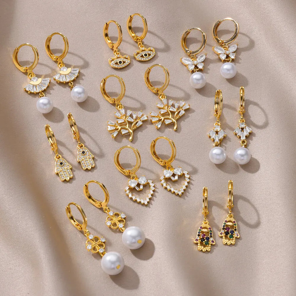 Pearl Dangle Drop Earrings
