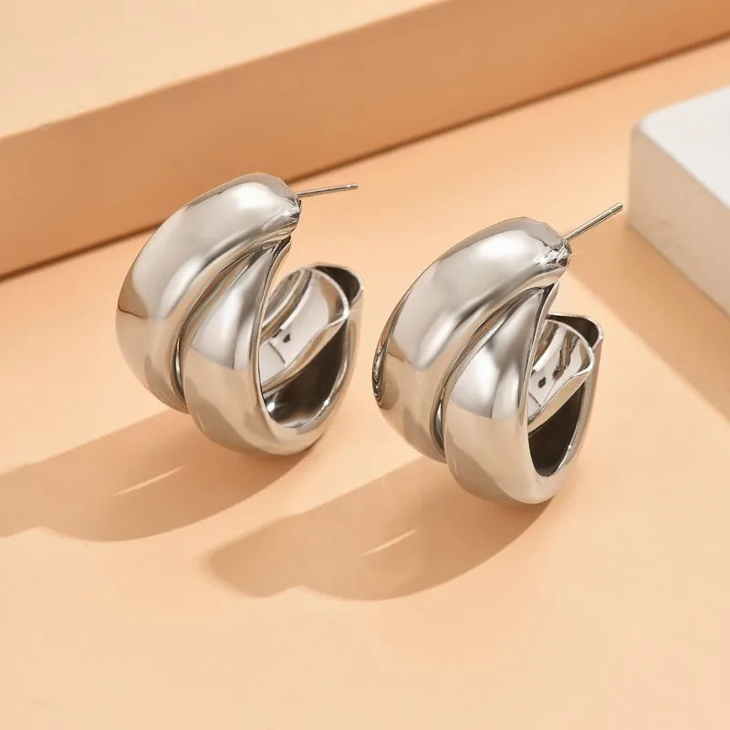 Chunky Double Hoops