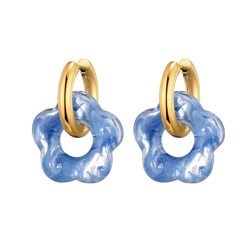 Bubble Flower Drop Earrings