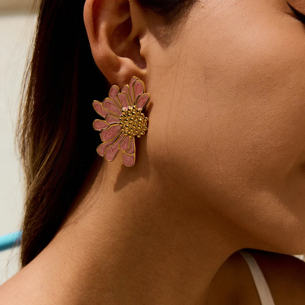 French Vintage Daisy Drop Studs