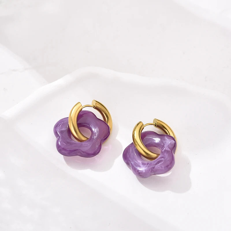 Bubble Flower Drop Earrings