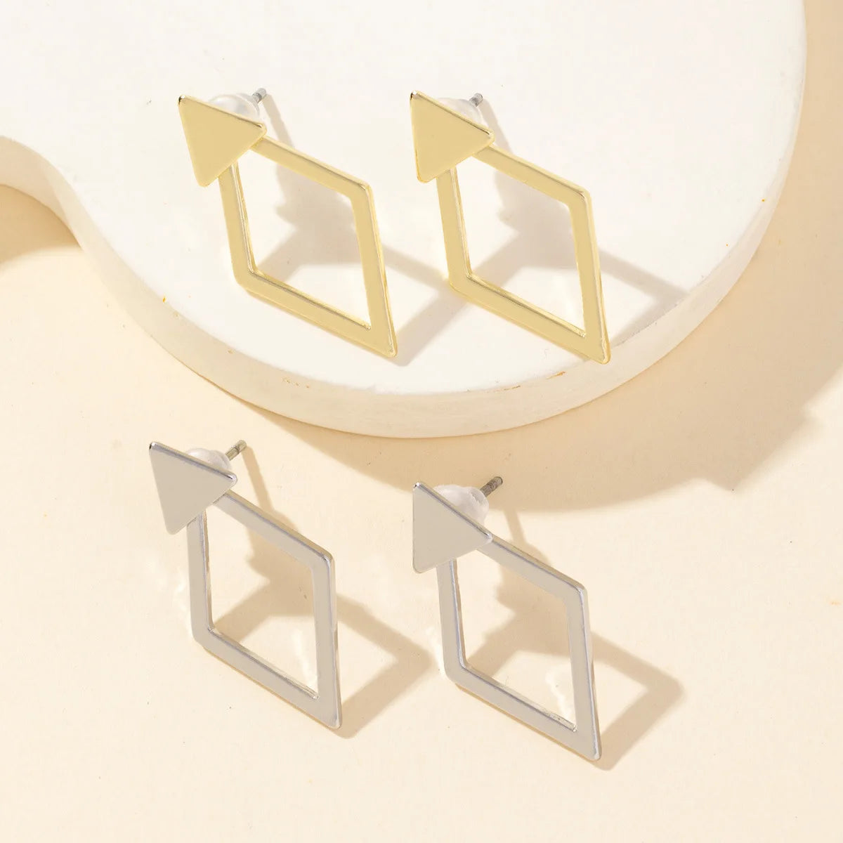 Minimalist Detachable Triangles Studs