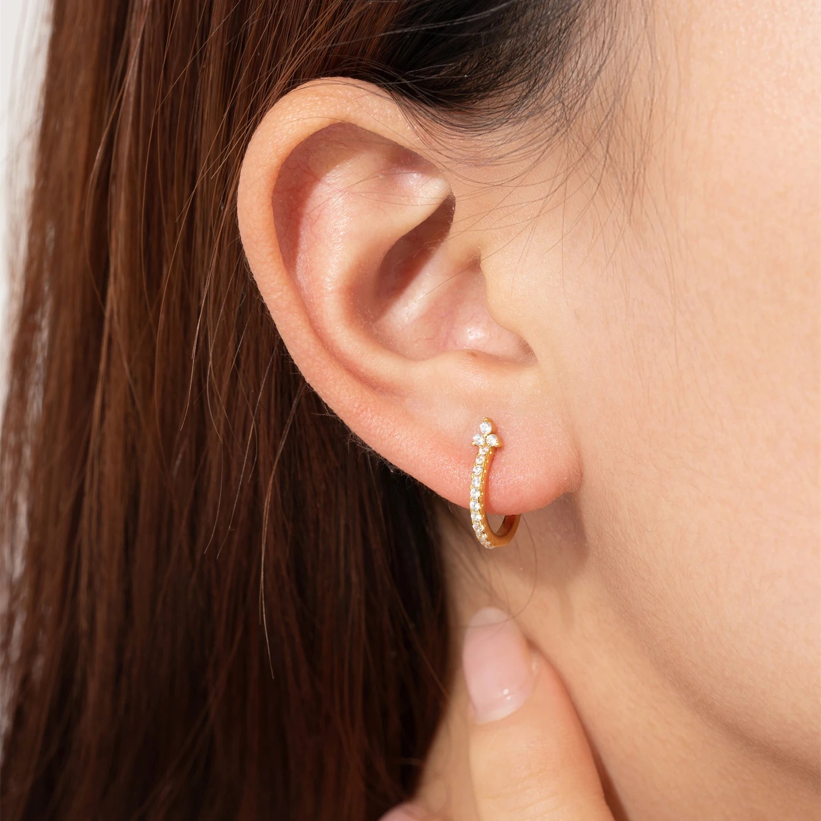 Flower Huggie Hoops