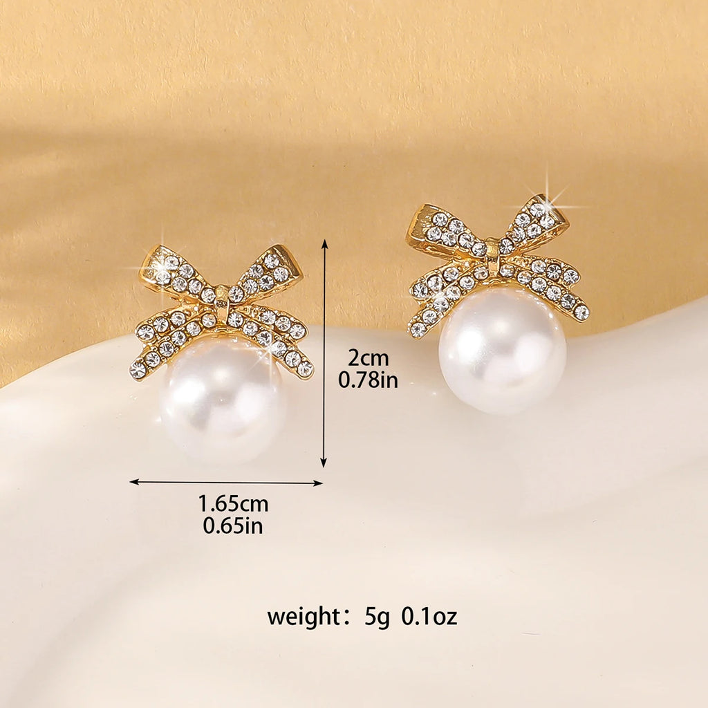 Pearled Bow Stud