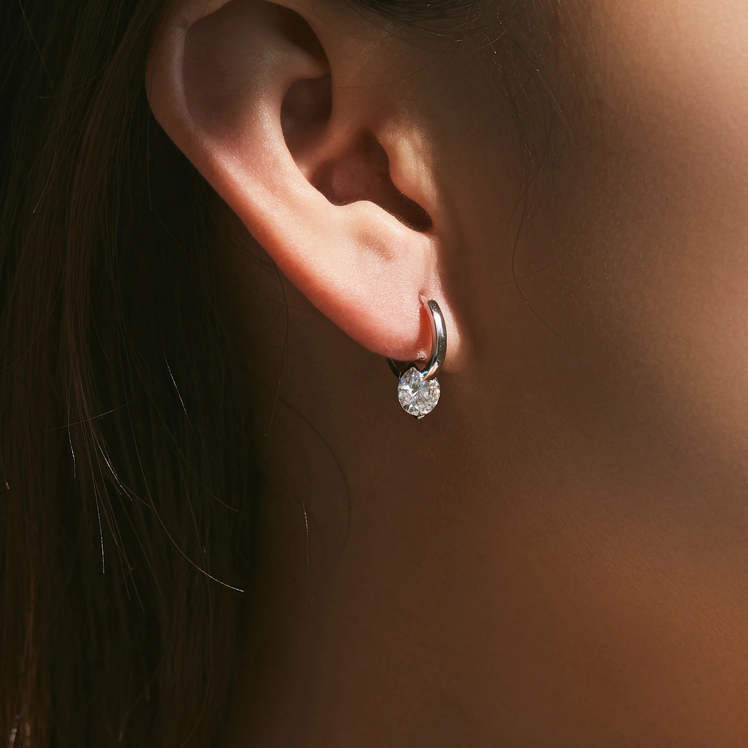 Minimalist Moissanite Hoop