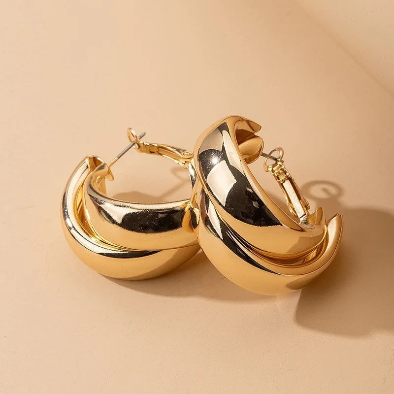 Chunky Double Hoops