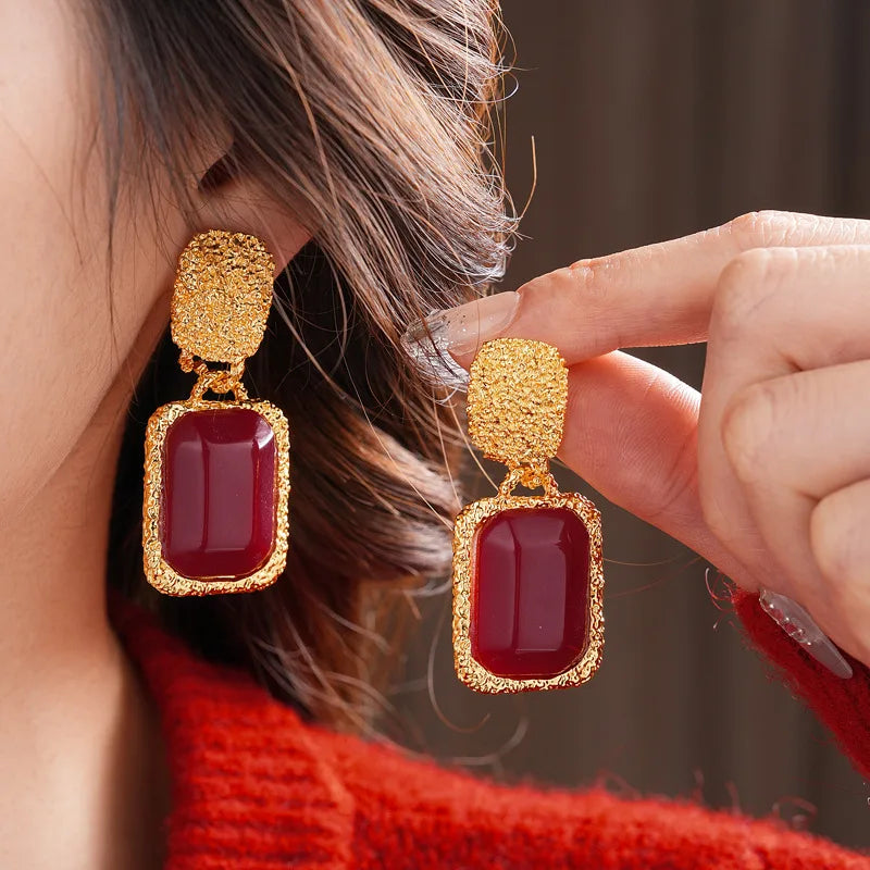 Vintage Red Oval Drop
