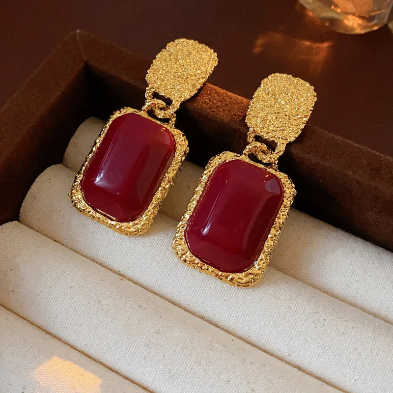 Vintage Red Oval Drop