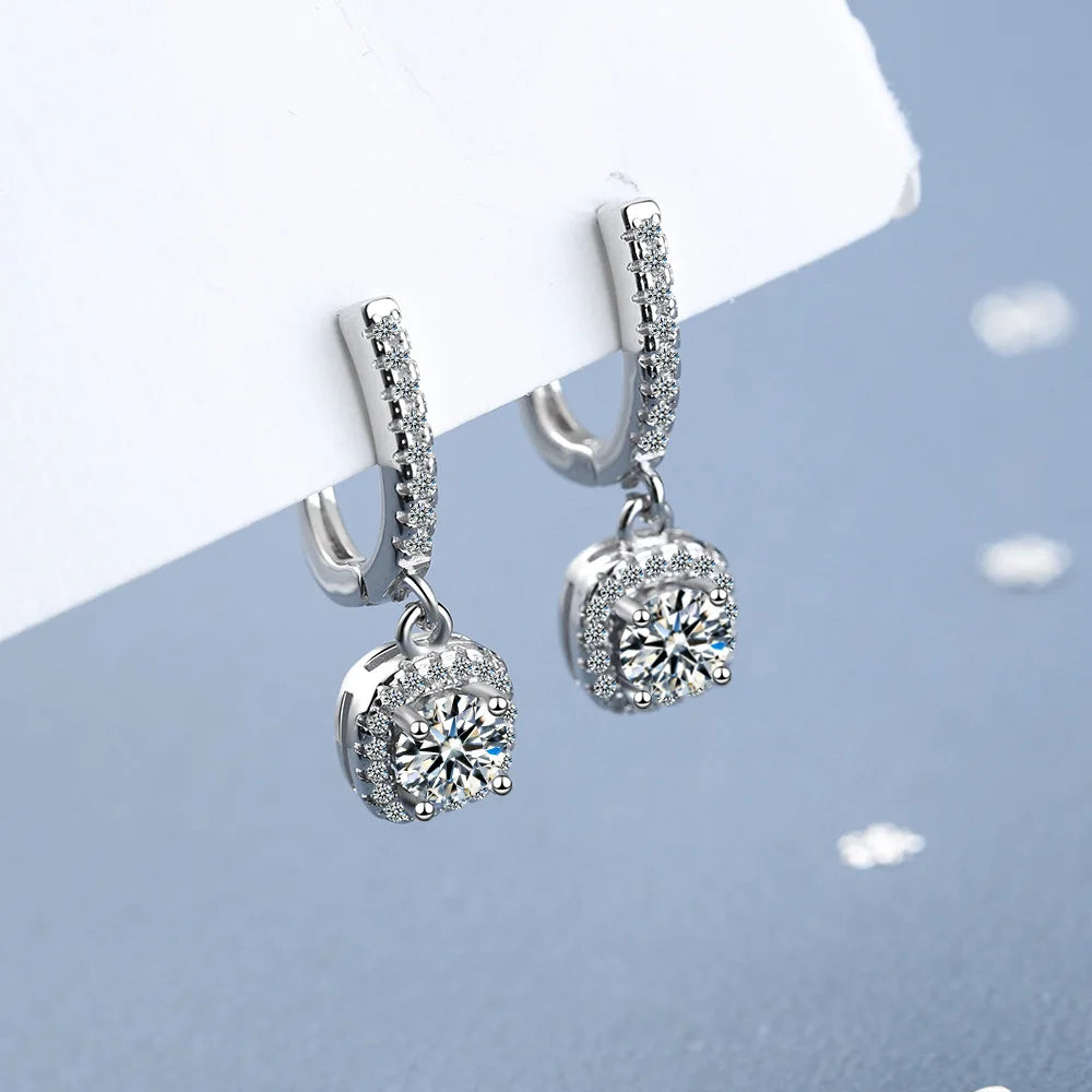 2CT Moissanite Huggie Hoop