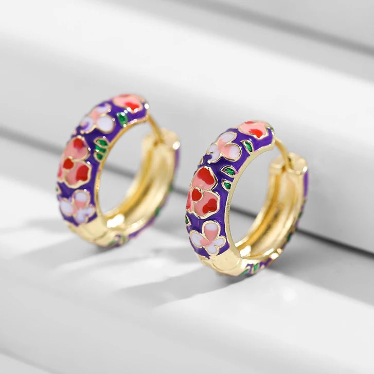 Flower Huggie Hoops