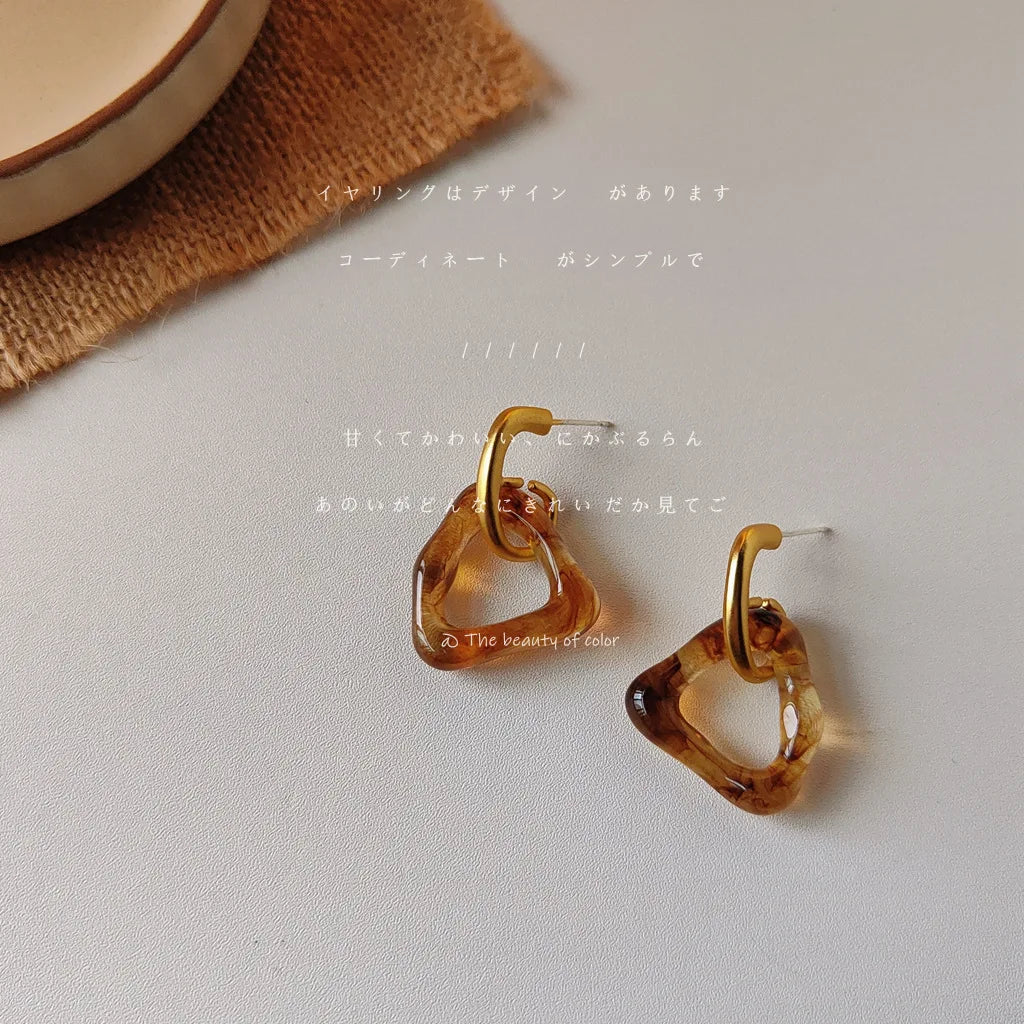 Vintage Fall & Winter Brown Drop and Stud Earrings