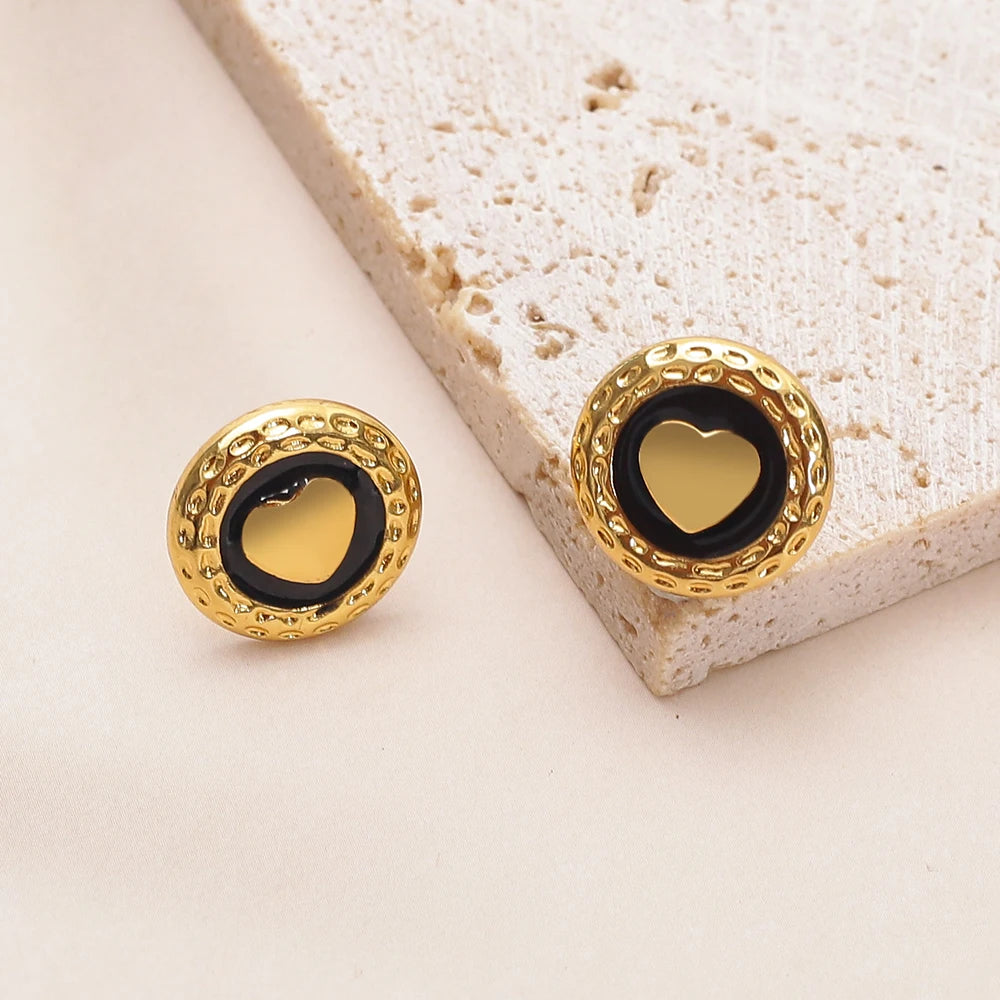 Vintage Heart Studs