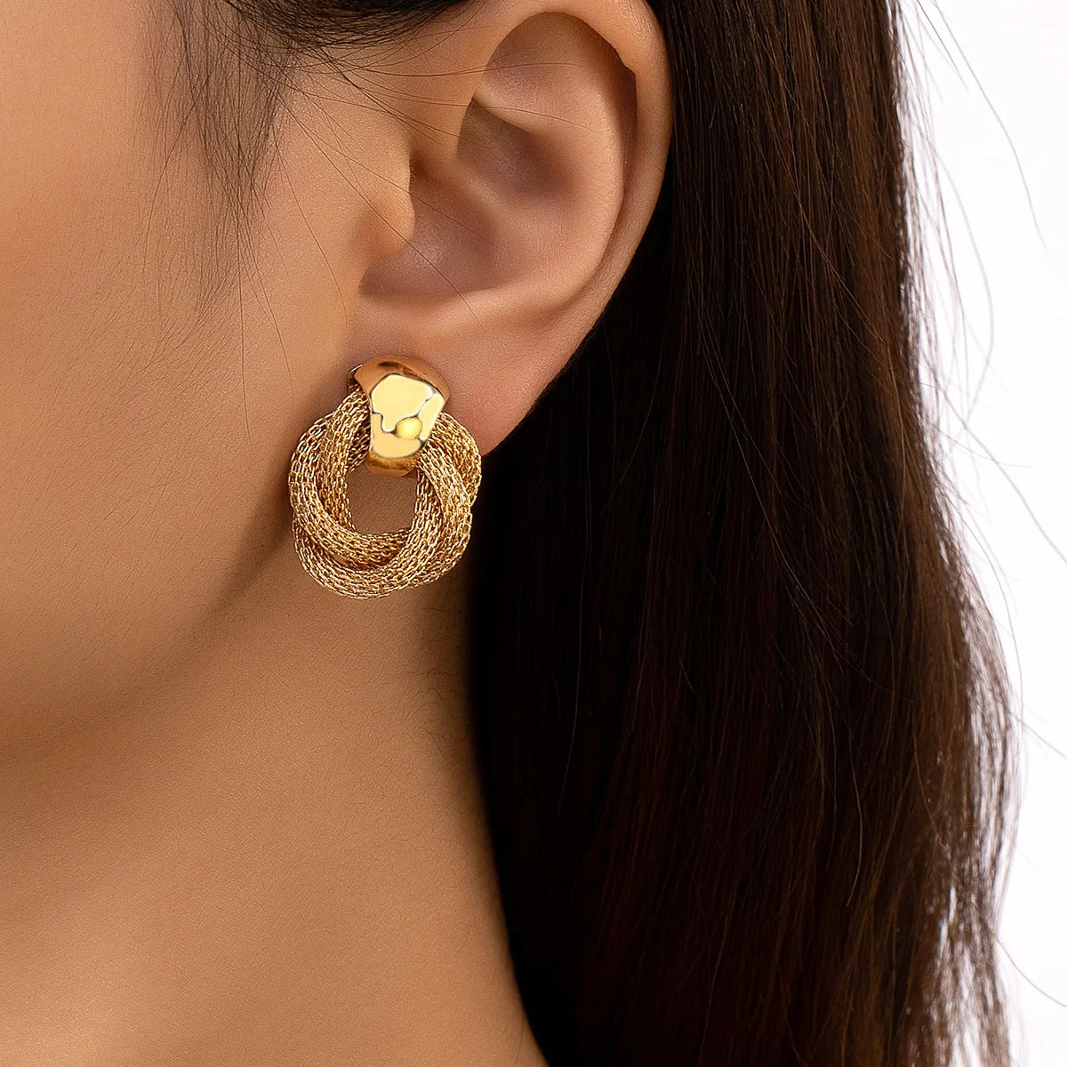 Vintage Metallic Twisted Drop Earrings