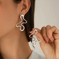 Exaggerated Line Drop Earrings