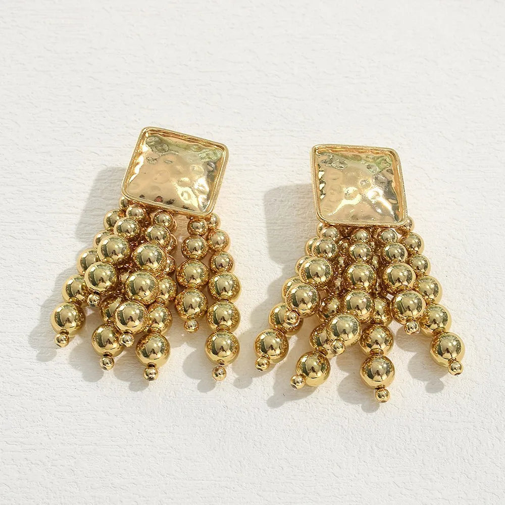 Vintage Wooden Drop Dangle Earrings