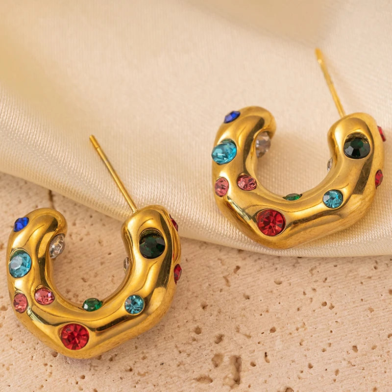 Bedazzled Vintage Hoops