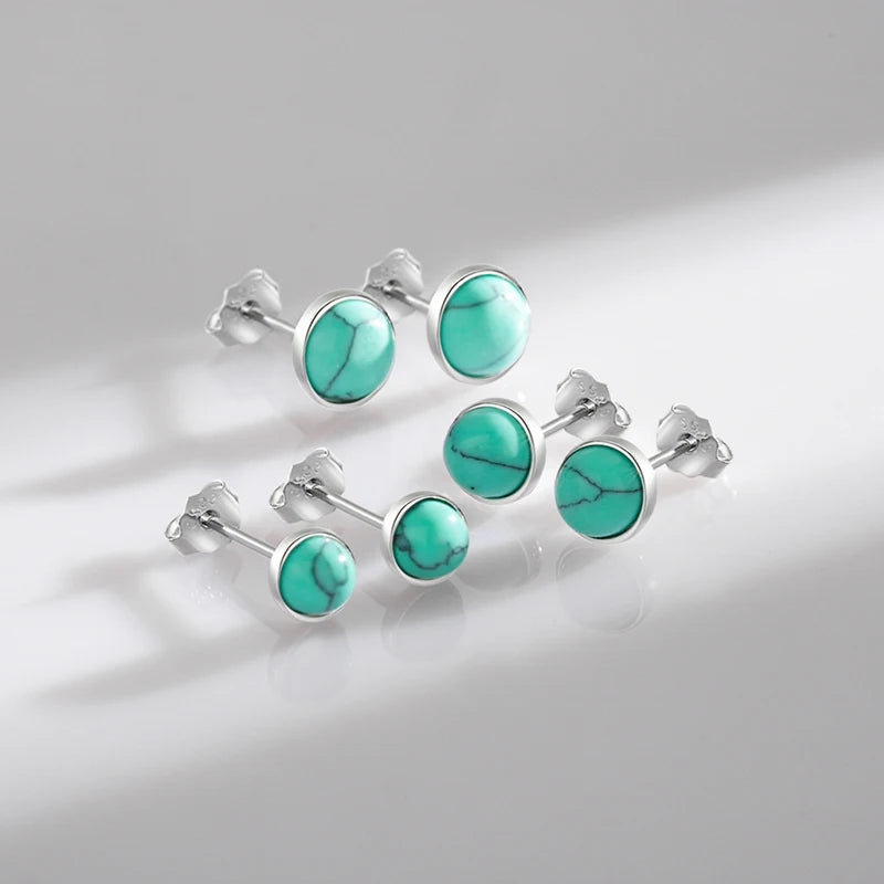 Vintage Round Turquoise Stud