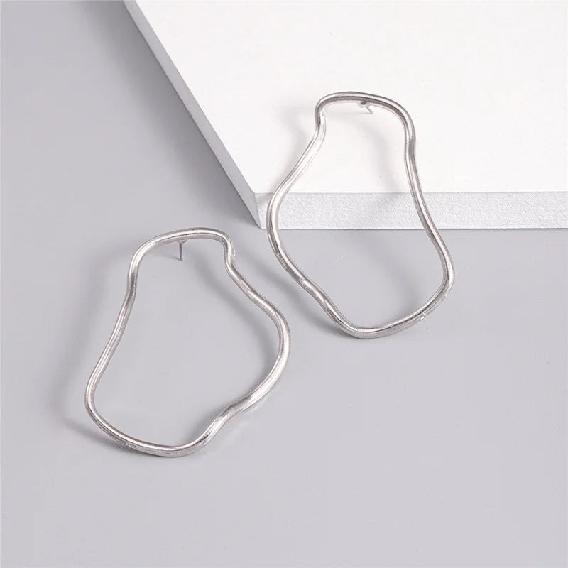 Exaggerated Line Drop Earrings