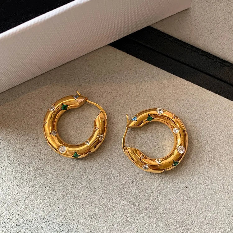 Bedazzled Vintage Hoops