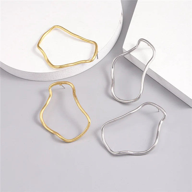 Exaggerated Line Drop Earrings