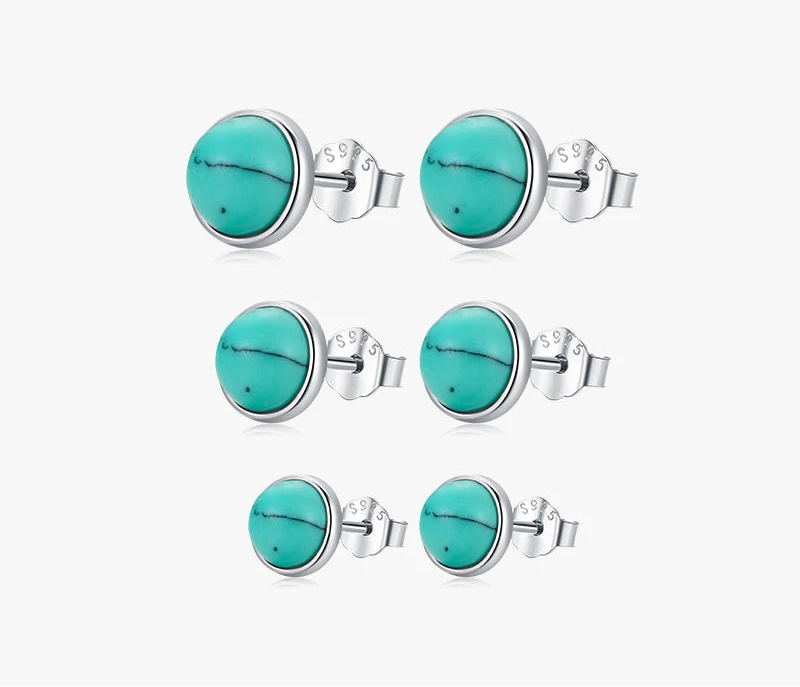 Vintage Round Turquoise Stud