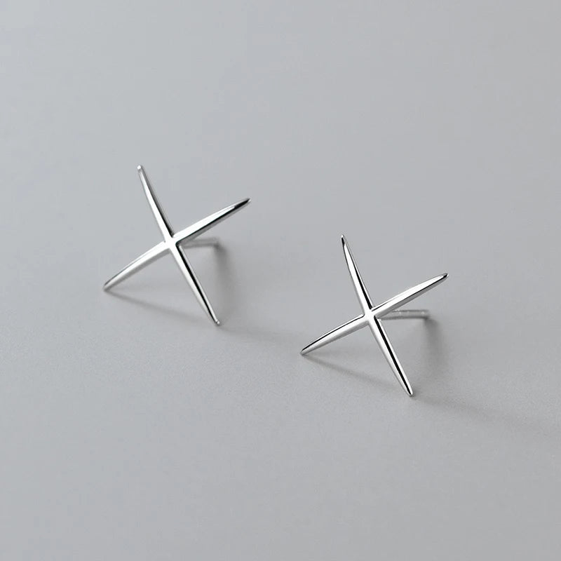 Minimalist X-Shape Stud