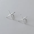 Minimalist X-Shape Stud