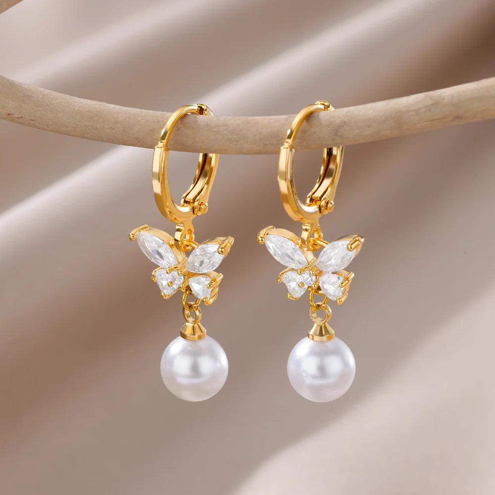 Pearl Dangle Drop Earrings