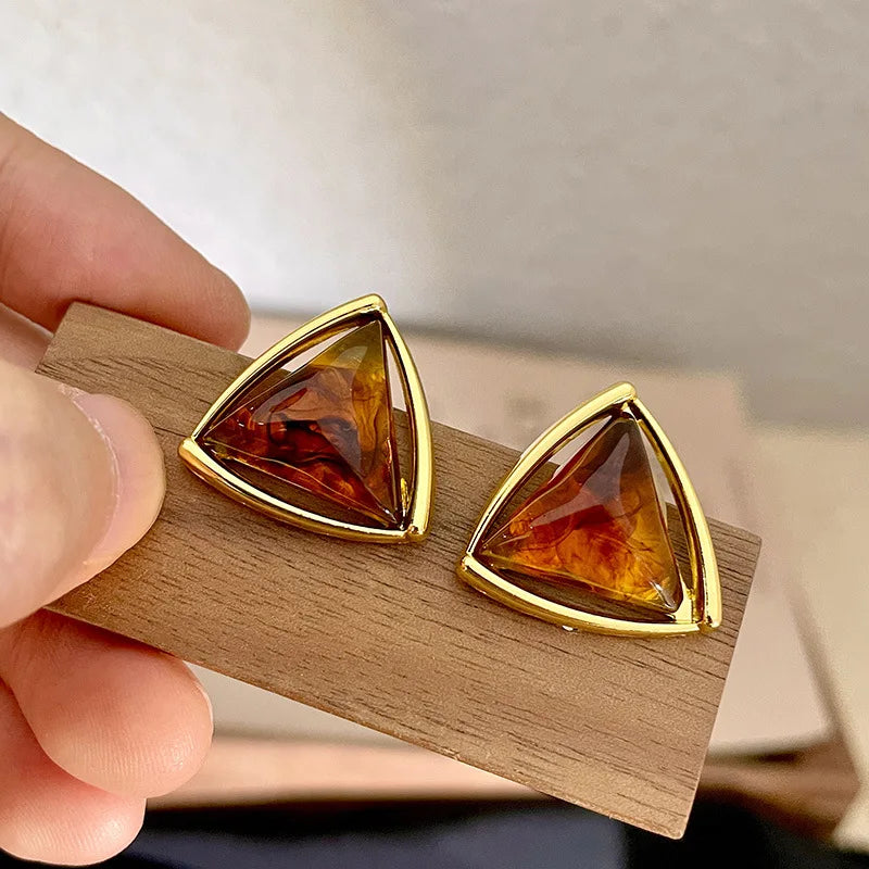 Vintage Fall & Winter Brown Drop and Stud Earrings