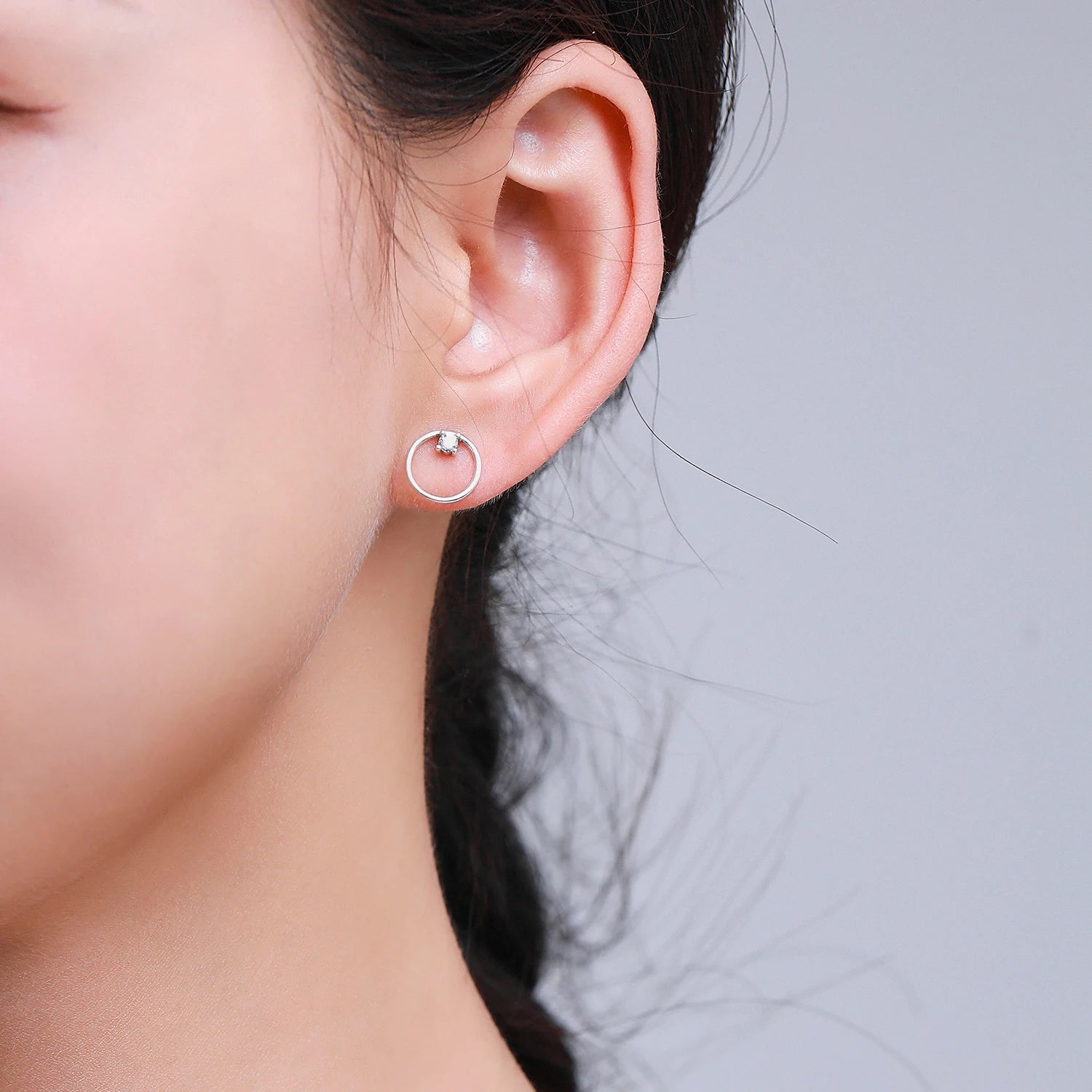 Minimalist Open Circle Stud