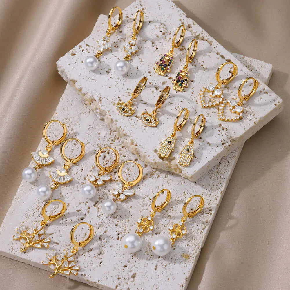 Pearl Dangle Drop Earrings