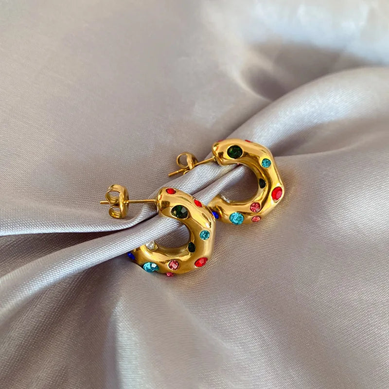 Bedazzled Vintage Hoops