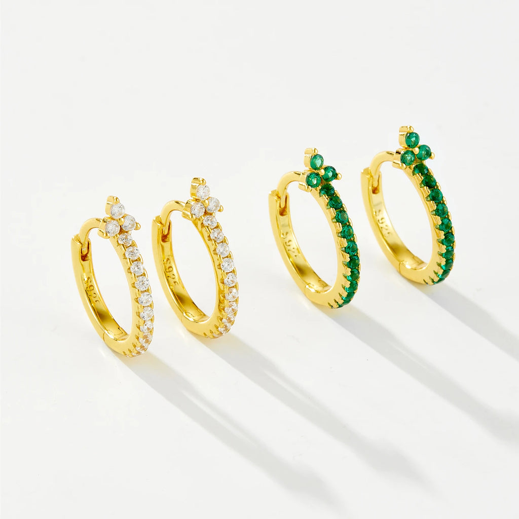Flower Huggie Hoops