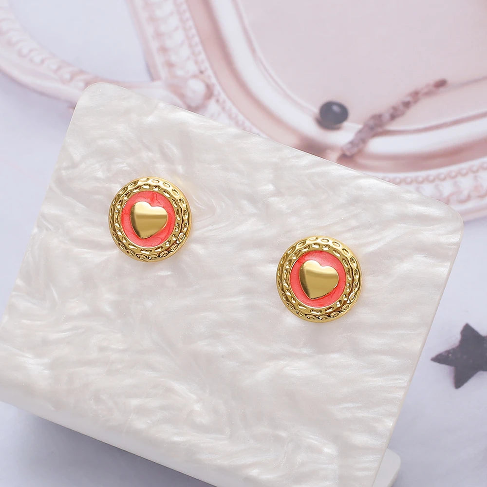 Vintage Heart Studs
