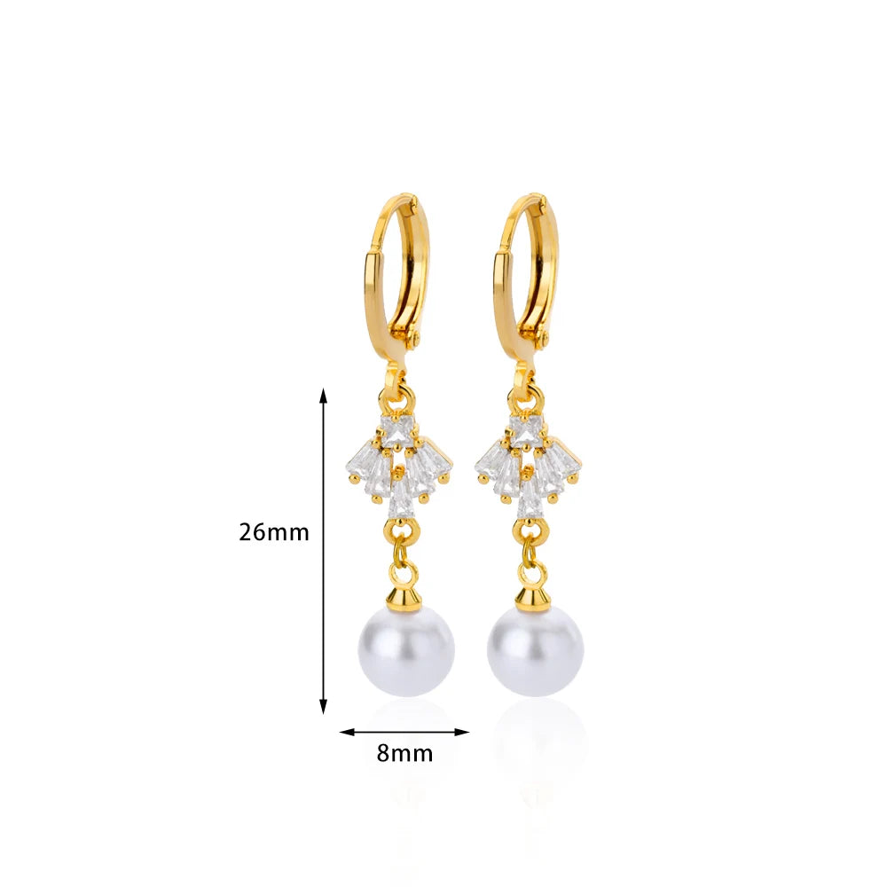 Pearl Dangle Drop Earrings