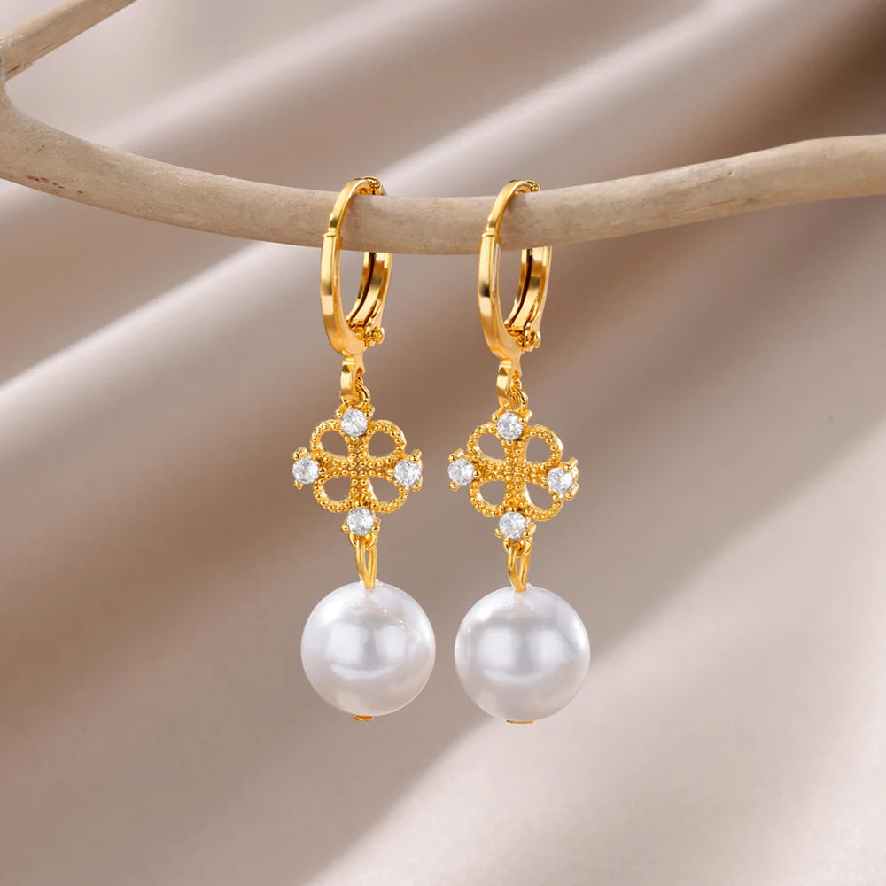 Pearl Dangle Drop Earrings