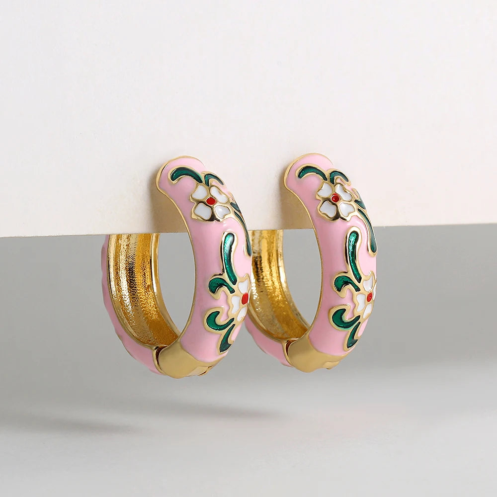 Flower Huggie Hoops