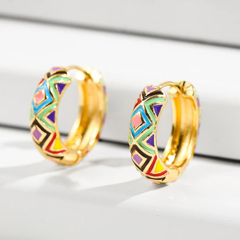 Flower Huggie Hoops