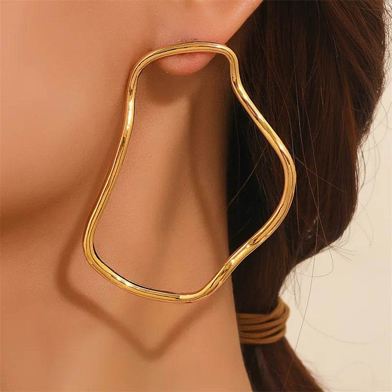 Exaggerated Line Drop Earrings