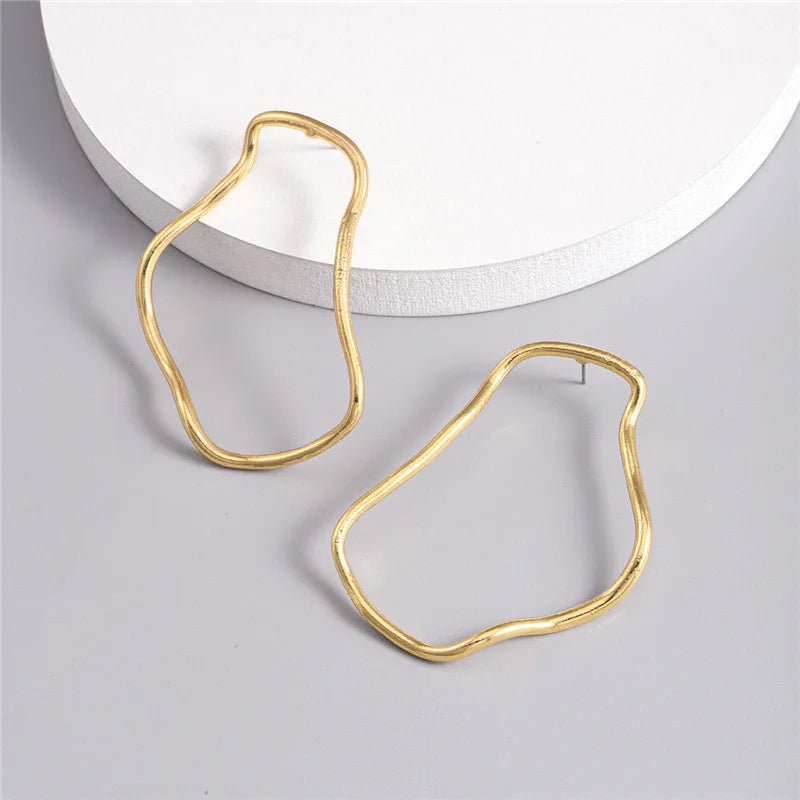 Exaggerated Line Drop Earrings